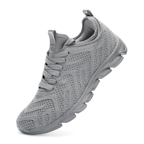 Image of INYO Womens Trainers Running Shoes Fitness Sneakers Lightweight Breathable Jogging Walking Gym Sports Casual Trainers Tennis Shoes Grey Size 6 UK