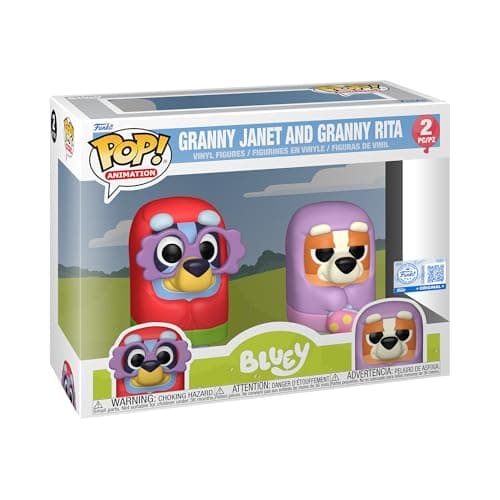 Image of Funko POP! Animation: Bluey - Granny Janet & Granny Rita - 2 Pack - Amazon Exclusive - Collectable Vinyl Figure - Official Merchandise - Toys for Kids & Adults