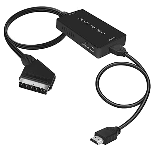 Image of uhddadi Scart to HDMI Converter with HDMI Cable, Full HD 720P/1080P Switch Video Audio Converter for HDTV Monitor Projector STB VHS Xbox PS3 Sky Blu-ray DVD Player