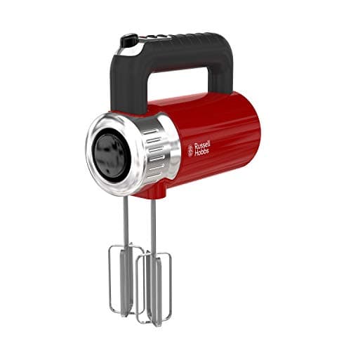 Image of Remington Russell Hobbs MX3100RDR Retro Style Hand Mixer, 4 Speeds + Turbo Boost, Red