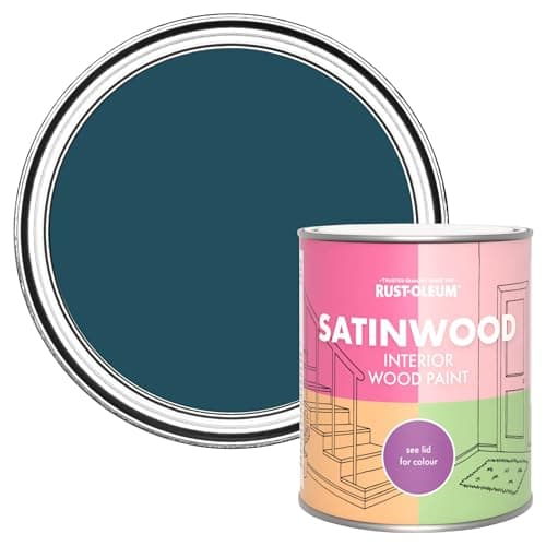 Image of Rust-Oleum Blue Satinwood Interior Wood Paint - Commodore Blue 750ml