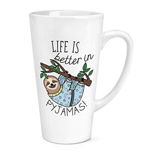 Image of Life is Better in Pyjamas Sloth 17oz Large Latte Mug Cup