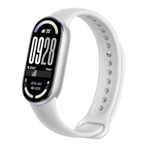 Image of XIAOMI Smart Band 10 Fitness Tracker, 44mm AMOLED Display, 21Day Battery Life, 150 Sports Modes,Sleep Monitoring, 5ATM Waterproof, Compatible With Android and IOS – Glacier Silver