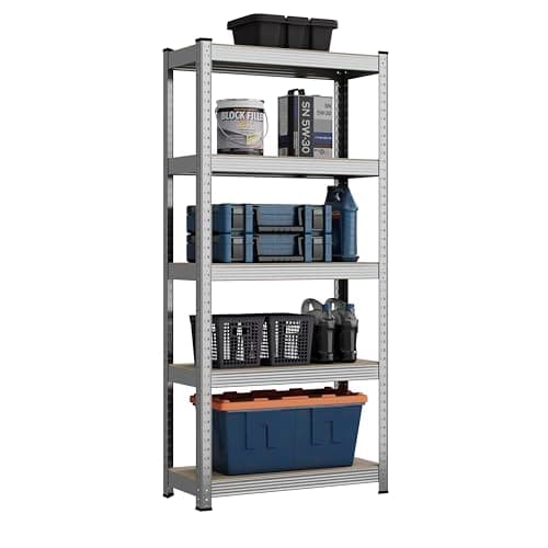 Image of Heavy Duty Galvanised Shelving Garage Racking Unit 150kg per shelf (5 Levels 1500mm H x 700mm W x 300mm D)