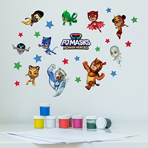 Image of Stickerscape PJ Masks Power Heroes Wall Sticker (Stickaround - Regular Size)| Official PJ Masks Wall Decal, PJ Masks Wall Decor | PJ Masks Bedroom | Easy to Apply, Cleanly Removable
