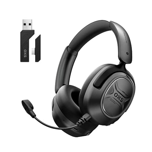 Image of OXS Storm A2 Wireless Gaming Headset, Active Noise Cancellation, Over Ear Headphone with Mic, Bluetooth 5.4 & 2.4GHz Low Latency, Dual EQ Modes, 70H Playtime, for PC, Switch, PS4, PS5, Mobile, Black