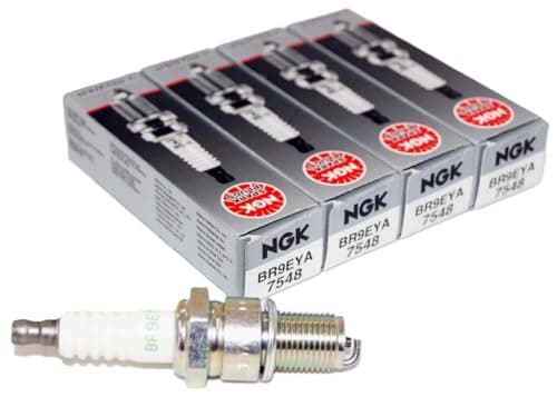Image of NGK 7548 BR9EYA V-Power Spark Plug, 4 Pack