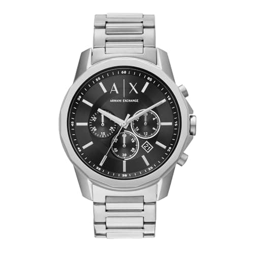 Image of Armani Exchange Watch For Men, Chronograph Movement and 44mm Case Size with Stainless steel, Leather or Silicone strap