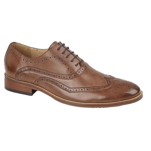 Image of Goor Childrens Boys Brogued Wing Tip Oxford Shoe Brown 3 Childs UK