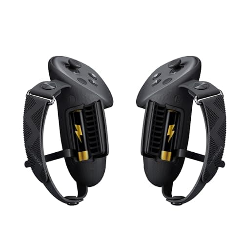 Image of AMVR Upgraded Controller Grips Cover Compatible with Meta/Oculus Quest 3s/Quest 3 Accessories, with Battery Opening Cover and Knuckle Straps Protector(Not for Charging Dock)