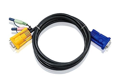 Image of Aten 2L5203A 3m Black KVM cable - KVM cables (3 m, Black, 2x3.5mm, HDB