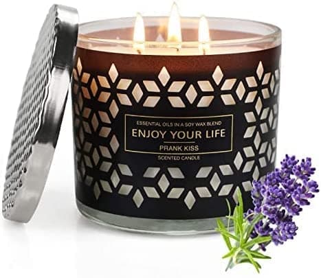 Image of YMing Scented Candle for Women, 14.5oz Large 3-Wick Scented Candle Lavender Candle, 125 Hours Long Lasting Natural Soy Wax Candle Gift for Women, Anniversary, Birthday, Bath, Yoga, Party