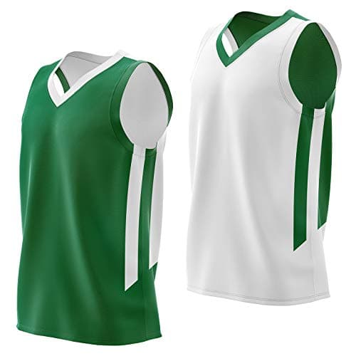 Image of Liberty Imports Reversible Basketball Jersey for Men – Lightweight Breathable Mesh Scrimmage Athletic Practice Sports Jersey, Green/White, S