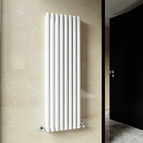 Image of ELEGANT 1600 x 480mm Vertical Column Radiator White Oval Double Panel Designer Radiator Heater