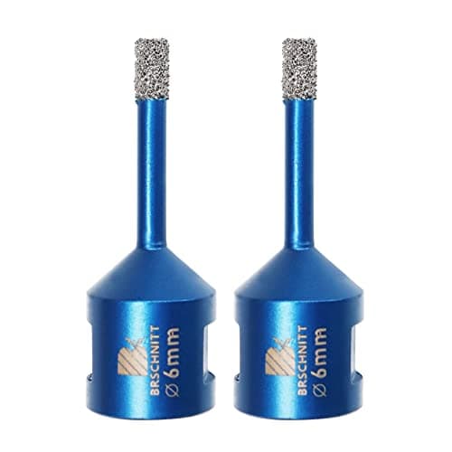 Image of Diamond Drill Bit 6mm,BRSCHNITT 2pcs M14 Vacuum Brazed Diamond Tip Drill Bit for Tile Porcelain Stoneware Ceramic Marble Granite Drilling,Suitable For Angle Grinders