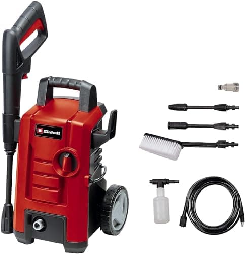 Image of Einhell Pressure Washer 1500W Power Washer, 130 bar, 390 l/h, Jet-Wash Kit With 5m High-Pressure Hose, Gun, Lance, Various Cleaning Nozzles, Brushes And Spray Containers TC-HP 130