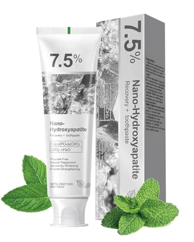 Image of Nano Hydroxyapatite Toothpaste 7.5% (n-HA) - Fluoride Free Enamel Repair & Sensitivity Relief. Gentle Whitening for Coffee Stains, Gum Health & Cavity Defence. Natural Mint, Family Safe