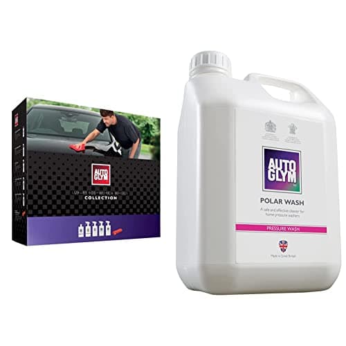Image of Autoglym Luxury Bodywork And Wheels Collection, 6pc Car Cleaning Kit, Car Cleaning Gift Set & Polar Wash, 2.5L - Snow Foam Car Shampoo Safe for Wheels, Paint & Trim