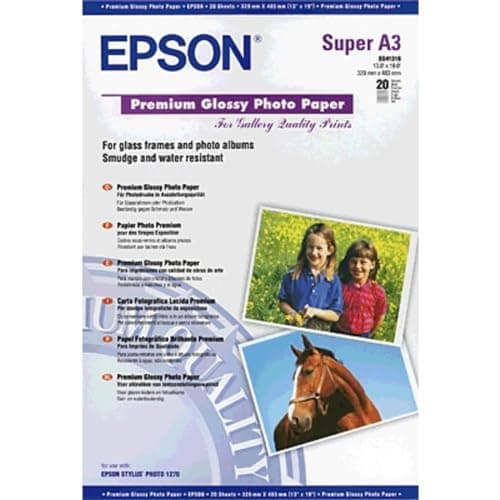 Image of Epson Premium - Glossy Photo Paper - Super A3/B (329 x 483 mm) - 255 g/m2-20 Sheet(s) C13S041316