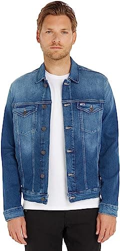 Image of Tommy Jeans Men's Reg Trucker Jk Wmbs Dm0dm10244 Jackets, Blue (Wilson Mid Blue Stretch), M