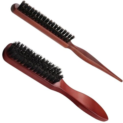 Image of Sularpek 2 Pcs Slick Back Hair Brush, Smoothing Brush, Boar Bristle Hair Brushs, Hair Brush for Slick Back, Suitable For Thick, Curly, Dry or Damaged Hair