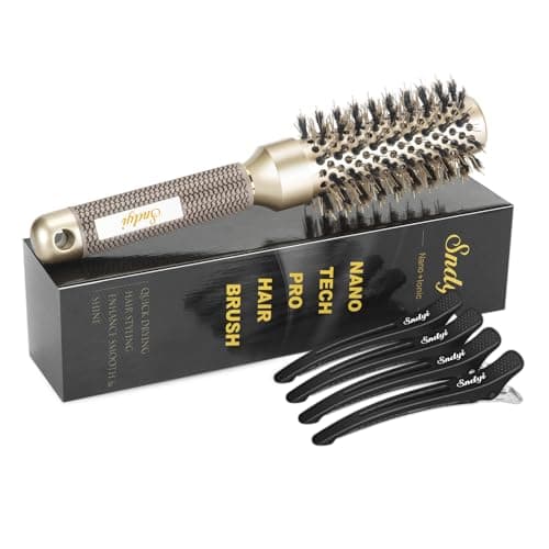 Image of Sndyi Round Hair Brush, Nano Thermal Ceramic & Ionic Tech Hair Brush, Blow Dry Hair brush with Boar Bristles, Round Brush for Blow Drying, Styling, Curling and Straightening, 32mm