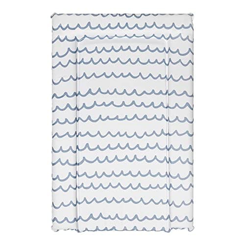 Image of Baby Changing Mat, Dark Blue Squiggle Deluxe Waterproof with Raised Padded Edges, Uniquely Designed, Easy Wipe Clean a Perfect, Practical Addition to Your Nursery 75cm x 47.5cm x 5cm