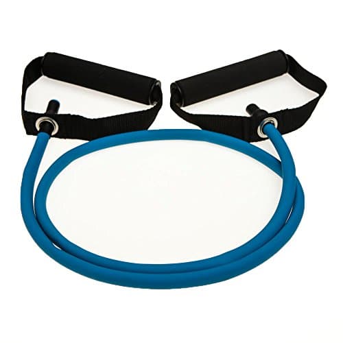 Image of Fitness Health Exercise Bands With Handles - Home Training Resistance Loop Bands For Cardio Workouts - Portable & Space Saving - Light, Medium, Heavy Elastic Stretch Tubes Cords For Men & Women, Blue