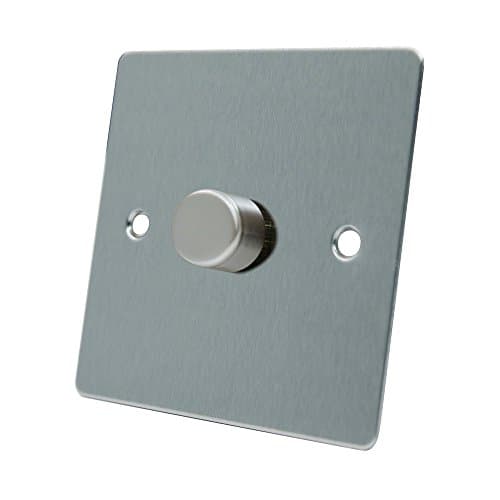 Image of AET FSC1GDIM40 400 W 10 A 1-Gang 2-Way Satin Chrome Flat Single Light Dimmer Switch
