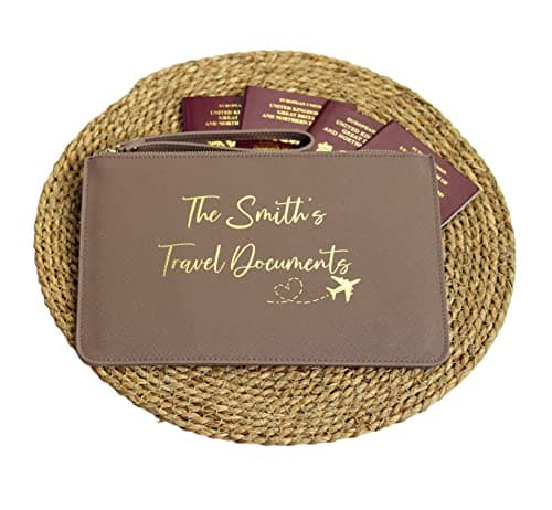 Image of Passport Holder, Personalised Travel Document Pouch, Family Travel Wallet Pouch