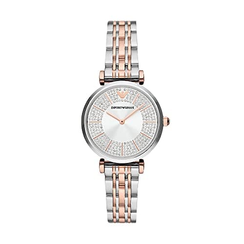 Image of Emporio Armani Watch for Women, Two Hand Movement, 32 mm 2T Silver/Rose Stainless Steel Case with a Stainless Steel Strap, AR11537