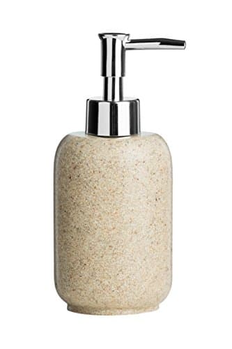 Image of Premier Housewares Refillable Cream Dispenser Lotion Dispenser Natural Stone Effect Cream Bathroom Accessories Soap And Lotion Dispenser,Height 17 cm x Width 7 cm x Depth 7 cm