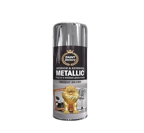 Image of SuperGift.com 400ml Metallic Silver Spray Paint, Fast-Drying Decorative Spray Paint for Metal, Wood, Plastic & DIY Projects (1)