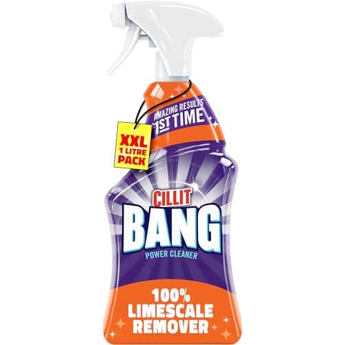 Image of Cillit Bang 1000ml Limescale Remover, Single Pack, Fast Stain & Virus Eliminator, Disinfectant, Soap Scum & Rust cleaner, Fresh Scent, Water & Dirt Repellent, Home Cleaning Formula.