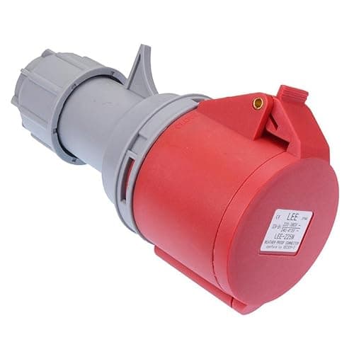 Image of Red 32A 415V 3P+N+E Industrial Inline Socket IP44