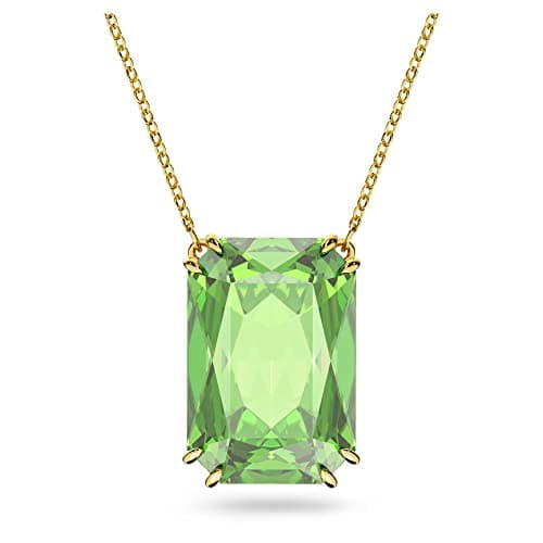 Image of Swarovski Millenia Necklace, Green Centrepiece Crystal in a Gold Tone Plated Setting, from the Millenia Collection