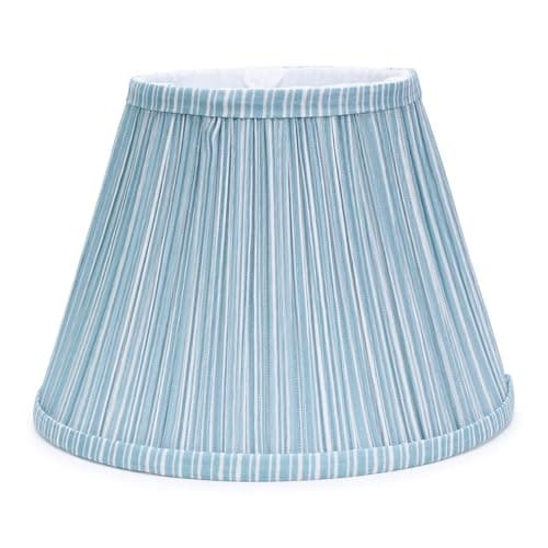 Image of ValueLights | Large Easy Fit Blue Gathered Pleated Fabric Tapered Light Shade for Ceiling Floor Table Lamp | Lamp Shades, Home Décor & Improvement Essential | 41cm Shade Width