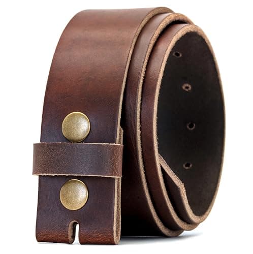 Image of Ashford Ridge 40mm Full Grain Hide Leather Snap On Belt - Antique Brown Medium