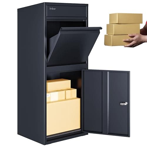 Image of 3FlexHome Phoenix Extra Large Parcel Box - Large Parcel Box Outdoor, Delivery Box with Secure Front Access, Durable, Lockable Weatherproof Parcel Drop Box For Multiple Packages (GREY)