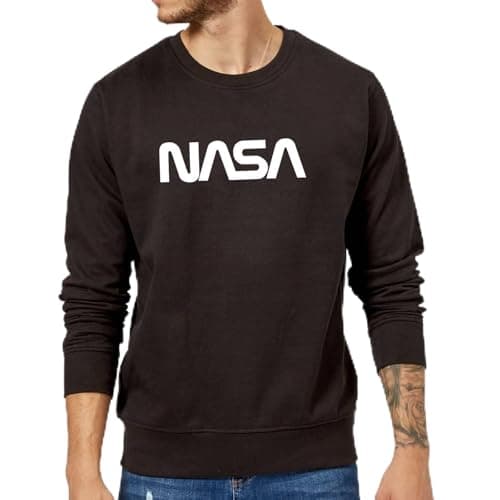 Image of Zavvi NASA Worm White Logotype Sweatshirt - Black S