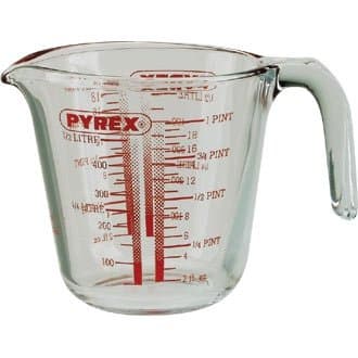 Image of Pyrex Toughened Glassware - 1pint Measuring Jug Oven, Microwave, and Dishwasher Safe