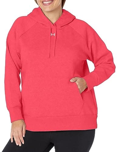 Image of Under Armour Women's Rival Fleece Hoodie, (690) Venom Red / / White, XXL