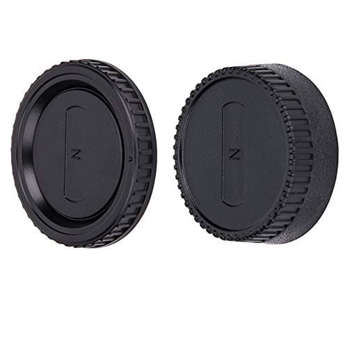 Image of JJC Body Cap + Rear Lens Cap Set for Nikon F Mount DSLR Cameras & Nikon F Mount Lens System (1 Set)