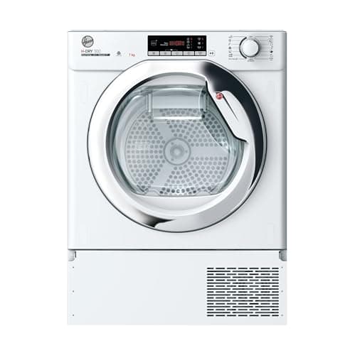 Image of Hoover BATD H7A2TCE-80 7kg Integrated Heat Pump Tumble Dryer, A++ Rated, White & Chrome