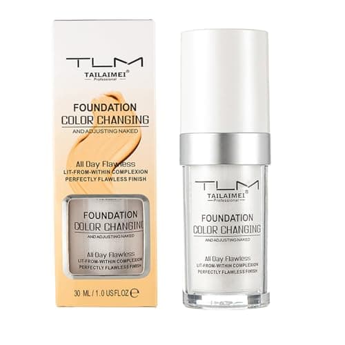 Image of Colour Changing Foundation for Mature Skin, Full Coverage Face Foundation, Concealer, Moisturizer Skincare, Long Lasting Waterproof Universal Shade for All Skin Types (#1PCS)