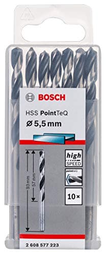 Image of Bosch Professional 10-piece PointTeQ HSS Twist Drill Bit (for Metal, 5.5 x 57 x 93 mm, Drill Driver Accessories)