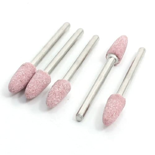 Image of sourcingmap 3mm Shank 6mm Pink Mounted Points Grinding Heads Stone 5 Pcs