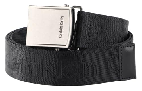 Image of Calvin Klein Casual Utility Plaque Webbing Belt W105 Black