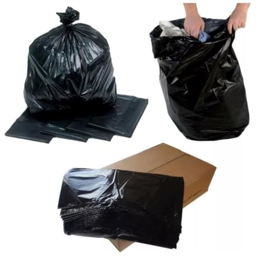 Image of HOT BARGAINS 100 X Black Refuse Sacks Heavy Duty Rubbish Bin Bags Size 18" x 29" x 39'' Capacity 90L (100)