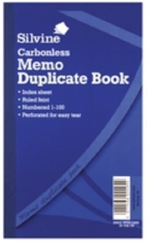 Image of Silvine 701 - C/less Dup Memo Book Ruled 81/4x5in PK6